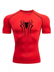 Camiseta de Compresión de Manga Larga para Hombre, Ecológica, Personalizada, con Logotipo de Araña Blanca Estampado en la Parte Delantera, de Secado Rápido, Spandex/Poliéster - Product Image 5