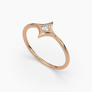Bague de fiançailles et de mariage vintage en or 14 carats avec diamant de laboratoire certifié IGI, design élégant et tendance pour femme - Product Image 3