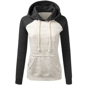 Sweat à capuche oversize doublé pour femme, en molleton, motif écossais délavé, 100 % coton écologique, style streetwear, avec broderie - Product Image 3