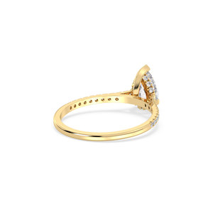 Bague solitaire REYES personnalisée en or massif 14 carats, diamant de laboratoire certifié IGI taille poire 1,15 carat, pour femme, bijoux fins - Product Image 6
