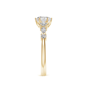 แหวนเพชรแล็บโกรว์ทรงเจ็ดเม็ด ประดับเพชรเม็ดใหญ่ ทอง 10K 14K 18K เงิน 925 935  รับรองโดย IGI ของขวัญงานแต่งงานสุดหรู - Product Image 3