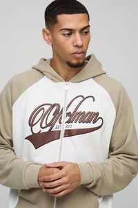 Hoodies pour homme à manches longues, coupe ample, color block, avec logo personnalisé, en coton mélangé, fermeture éclair intégrale, best-seller - Product Image 3