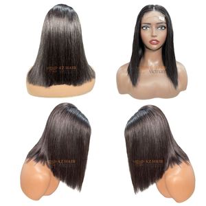 Blunt Cut <b>Bob</b> <b>Wigs</b> Human Hair Glueless Raw Hair Cuticle Aligned Bone Straight Hair 2x6 Swiss Lace <b>Wigs</b> - Product Image 1