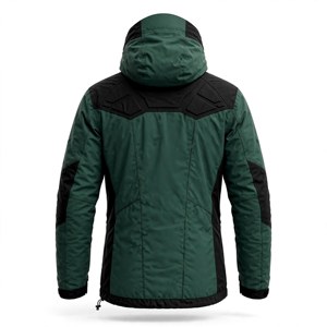 Veste matelassée imperméable à capuche pour homme, verte et noire, en polyester, fermeture éclair, style sportif, pour l'hiver et les activités de plein air - Product Image 2