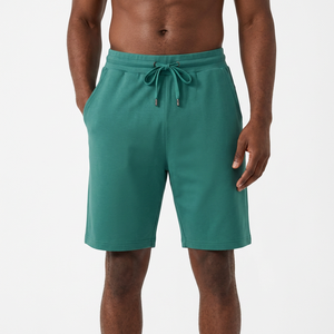 <b>Men's</b> Mid Waist Breathable Cotton <b>Bermuda</b> <b>Shorts</b> With Drawstring And Pockets Solid Color Casual Knitted Style - Product Image 6