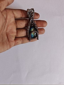 Handmade Wire Wrapped Natural Stone Pendant Necklace <b>Copper</b> Alloy Vintage Charm Antique Bronze Plated Box <b>Chain</b> Unisex Jewelry - Product Image 5