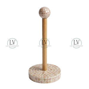 Porte-rouleau de papier en bois et nacre fait main, élégant support pour essuie-tout, décoration festive pour Pâques, vente en gros du Vietnam - Product Image 1