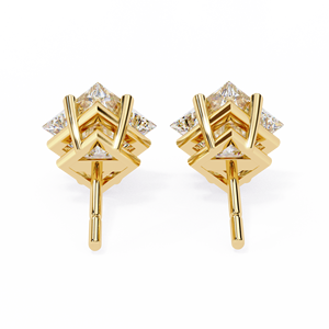 Aretes de Boda Clásicos Aries Jewel con Engaste de Garras, Oro Sólido de 14K, 1 Quilate Cada Uno, Diamante Cultivado en Laboratorio IGI con Corte Princesa, Regalo de Aniversario - Product Image 3