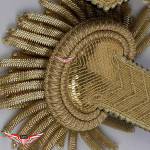 KEW Par de Epaulettes de Caballería Napoleónica con Flecos Dorados, Ecológicos, Estilo Vintage - Product Image 3