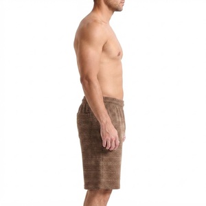Wholesale High Quality <b>Men's</b> <b>Brown</b> Knitted Bermuda <b>Shorts</b> Elastic Waist Casual Solid Color Pockets Breathable Mid Rise Fit - Product Image 6