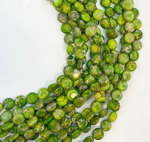 Cuentas de Piedra Preciosa de Jaspe Verde en Forma de Moneda, Cuentas Sueltas de Piedra Natural para Fabricación de Joyería, Suministro al por Mayor - Product Image 5