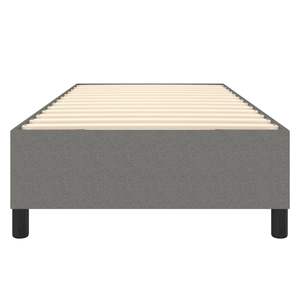 โครงเตียงไม้อัดโพลีเอสเตอร์สีเทาเข้ม ขนาดเตียงคู่ หุ้มด้วยวัสดุไม้แปรรูป - Product Image 5