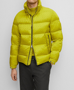 High Quality Light Color Men's Winter Puffer Jacket with Zipper Closure Print Pattern Waterproof & Breathable Thick Soft Shell - Product Image 5