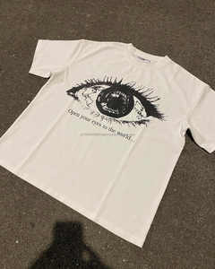 T-shirt surdimensionné d'été vintage pour hommes T-shirt boxy de longueur régulière avec sérigraphie vente en gros - Product Image 2