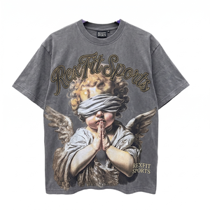 เสื้อยืดพิมพ์ลายโลโก้ตามสั่ง คุณภาพพรีเมียม เนื้อผ้านุ่มสบาย ระบายอากาศได้ดี เสื้อยืดแบบยูนิเซ็กซ์ เสื้อยืดสีซีดจาง บริการ OEM - Product Image 2
