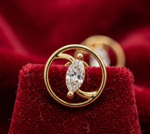 Floral asset <b>Gold</b> and Diamond bridal wedding luxury Fine Jewellery Gift diamond earing <b>Earrings</b> <b>Dangle</b> - Product Image 2