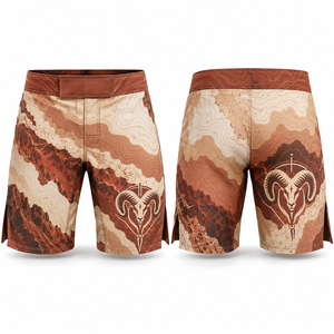 Grappling MMA <b>Shorts</b> Reseller Custom Logo Breathable Construction Customization Team Uniform Textile <b>Tailored</b> Jiu Jitsu Flexible - Product Image 5