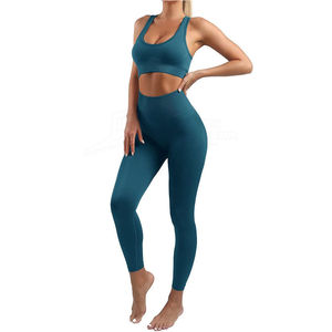 Ensemble de yoga tendance pour femmes, nouvelle collection OEM, respirant, personnalisable, 2 pièces, tenue de sport, taille élastique, couleur et taille personnalisables - Product Image 6