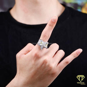 Bague de déclaration étoile en argent sterling 925 de luxe avec diamant Moissanite pour les acheteurs de bijoux en gros - Product Image 4