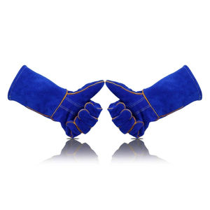 Leather Welding <b>Gloves</b> Cowhide Shell Cotton Liner Molten Metal Splash Protection Test <b>Type</b> Customizable - Product Image 2