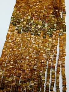 Cuentas de turmalina natural en rodajas cuadradas lisas / Cuentas Heishi en rodajas cuadradas lisas de 4 mm de tamaño uniforme para joyería - Product Image 5