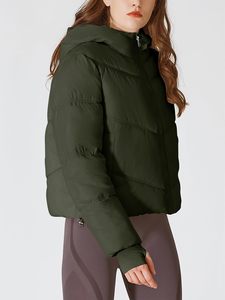 Custom Logo Apparel Manufacturer Women Full Zip Crop <b>Puffer</b> <b>Jacket</b> <b>Cropped</b> length Women's <b>Cropped</b> Padded Coat Wholesale Supply - Product Image 5