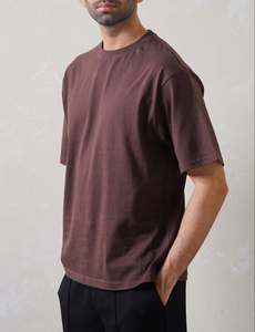 T-shirt décontracté pour homme, col rond, manches courtes, couleur unie, 100% coton, coupe classique, design à épaules tombantes - Product Image 4