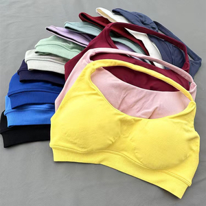 Women's Solid Color Scoop Neck Sports <b>Bra</b> Seamless Yoga Support Top Multicolor Stretch Fit - Product Image 5