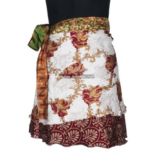 Minifalda Sarong Reversible de Poliéster y Seda Vintage de Alta Calidad para Mujer, Talla Única, Minifalda Sexy de Seda Estilo Sari - Product Image 3