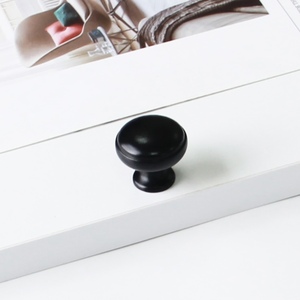 Manufacturer Price Contemporary Matte <b>Black</b> Zinc Alloy Mushroom <b>Knob</b> Round Handle for Kitchen Bathroom Cabinet Wardrobe - Product Image 1