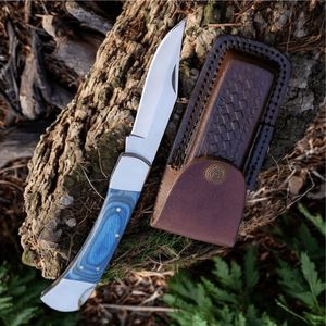 Cuchillos Plegables para Acampar al Aire Libre con Empuñadura Texturizada Azul, Refuerzos Plateados y Hoja Afilada para Caza, Camping y Senderismo - Product Image 3