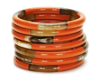 Brazalete de Cuerno de Búfalo Natural Pulido y Ecológico con Incrustaciones de Piedras Preciosas, Estilo Boho Étnico, Joyería Hecha a Mano para Mujer - Product Image 1