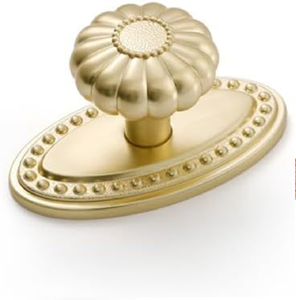 Paire de poignées ovales en laiton pour armoires ou portes, avec textures côtelées horizontales, disponibles à prix de gros - Product Image 5