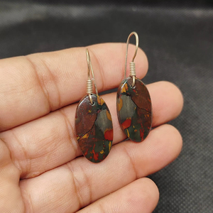 ต่างหูหินไทเกอร์อายสีน้ำตาลรูปไข่ทรงใหม่ปี 2026 สำหรับผู้หญิง - Product Image 1