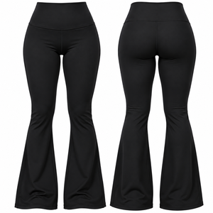 Women's Black High Waisted <b>Flare</b> <b>Leggings</b> Custom Fitness Yoga Pants for <b>Gym</b> Workout and Sportswear Activewear Women Tights - Product Image 6