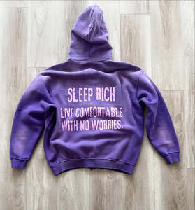 Sweats à capuche personnalisés pour hommes Streetwear sérigraphie hiver surdimensionné à capuche Vintage Heavyweight Zipper Distressed ensemble - Product Image 4