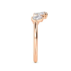 Bague en diamant de laboratoire, haute joaillerie, avec pierres latérales, halo est-ouest, super fantaisie, formes multiples (rond, pentagone), pour femme, or rose 9K - Product Image 6