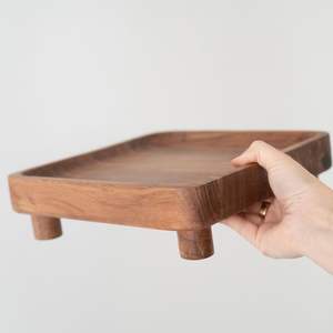 Offre Spéciale : Plateau Rehausseur Moderne en Acacia – Support de Bureau en Bois pour Présentation de Vaisselle et Fruits, Finition Polie en Bois Naturel - Product Image 2