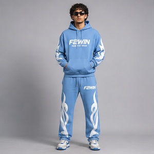 Conjunto Deportivo F2WIN para Hombre, Azul, con Capucha, Transpirable, de Forro Polar, Sudadera de Manga Larga de Poliéster/Algodón, Pantalones de Corte Regular, para Verano - Product Image 4