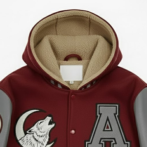 New Design Streetwear Style Men Hooded Varsity Jacket <b>For</b> <b>Sale</b> Vintage Style Men Wool Letterman Varsity Jackets - Product Image 5