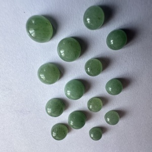 Pendentif en pierre d'aventurine verte ronde, cabochon, 6-25 mm, naturelle, 100 % authentique, qualité AAA, polie à la main. - Product Image 2