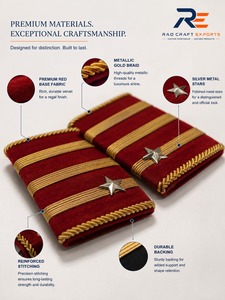 Epaulettes de hombro de primera calidad que ofrecen una excelente artesanía, un fijado seguro y un acabado uniforme profesional. - Product Image 1