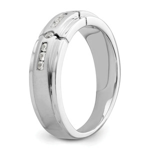 White Gold Channel <b>Set</b> Lab Grown Diamond <b>Men</b>’s Wedding Band <b>Ring</b> - Product Image 3