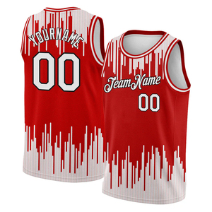 Ensemble de maillots de basket-ball sublimés personnalisés, imprimé plage, unisexe, col rond, sans manches, maille respirante, vêtements de sport d'été - Product Image 3