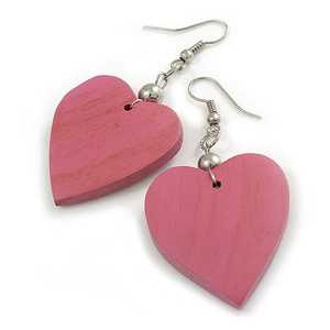Boucles d'oreilles pendantes en bois islamiques MN EXPORTS pour femmes, style mignon, bijoux tendance, couleur rose - Product Image 6