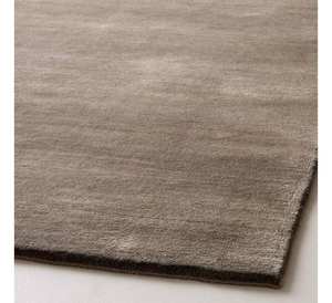 Alfombras de lujo de color marrón 100% viscosa, juego de alfombras de seda de bambú 100%, viscosa lisa, rayón de lujo y pieza decorativa cortada. - Product Image 1