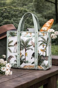 Hermosa Bolsa Tote Reversible Premium con Estampado de Bloques, Popular Bolsa Tote Acolchada de Algodón con Estampado a Mano de Bloques Indios, Bolsa de Mercado Estilo Hippie - Product Image 2