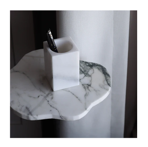 Marble Pencil Holder Simple Style Marble Pen Holder Home Decor Storage Jar Attractive Design <b>Table</b> Decoration Pencil Holder - Product Image 6