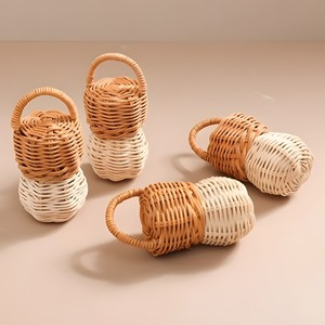Adorable juego de sonajeros de ratán con forma de bellota, juguete ecológico para bebés, sonajeros tejidos de bajo costo, juguetes para la dentición de niños - Product Image 2