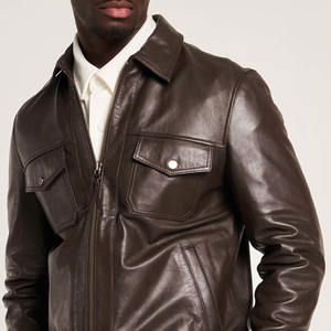 Veste d'hiver pour homme de qualité supérieure au meilleur prix, en cuir véritable, coupe-vent, imperméable, teinte unie, toutes tailles disponibles - Product Image 4